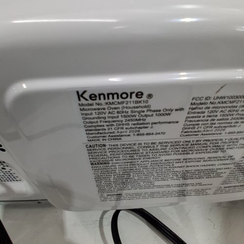 KENMORE COUNTERTOP MICROWAVE - 1.1 CU FT - BLACK (MODEL: KMCMF211BK10) image 5