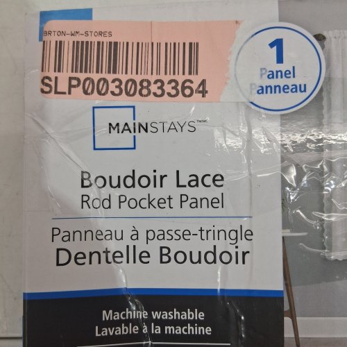 1 PANEL MAINSTAYS BOUDOIR LACE SHEER ROD POCKET WINDOW CURTAIN PANEL - 58" X 63" - WHITE image 2
