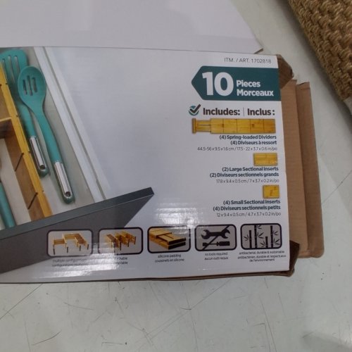 10PC MAISON KLEEN BAMBOO DRAWER ORGANIZER - NATURAL image 2