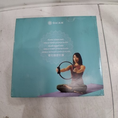 GAIAM PILATES RESISTANCE RING- DUAL GRIP HANDLES FOR TONING & FITNESS- 12" - BLACK image 4