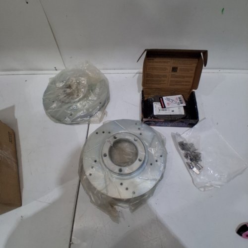 4PC ZINC FRONT DRILLED SLOTTED PLATED DISC BRAKE ROTOR ASSEMBLY SET - SELECT TOYOTA MODELS - SILVER (MODFEL: JBR790XL) image 3