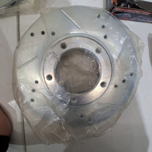 4PC ZINC FRONT DRILLED SLOTTED PLATED DISC BRAKE ROTOR ASSEMBLY SET - SELECT TOYOTA MODELS - SILVER (MODFEL: JBR790XL) image 4
