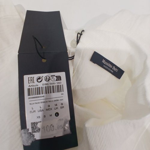 WOMEN'S MASSIMO DUTTI COWL NECK BLOUSE - LARGE - WHITE (STYLE: 5188/858/250) image 3