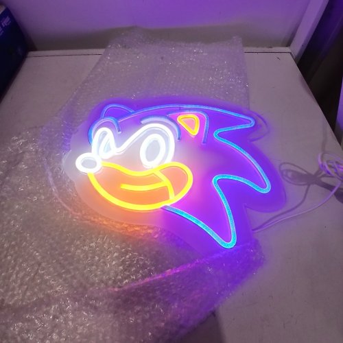 KOCBYHJF SONIC THE HEDGEHOG ANIME NEON SIGNS LED GAMER NEON SIGN USB POWERED LIGHT - MULTICOLORED image 2