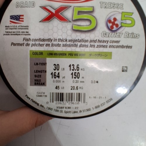 BERKLEY X5 BRAIDED FISHING LINE - 164 YARD - 0.20MM - 30LBS - LOVIS GREEN (MODEL: X5BFS15-22) image 2