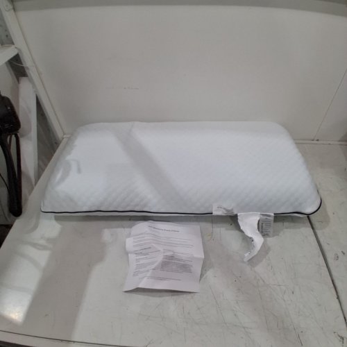WEEKENDER VENTILATED COOL GEL INFUSED MEMORY FOAM PILLOWS FOR BREATHABLE COMFORT WITH WASHABLE REMOVABLE COVER- KING SIZE - 35” X 16” - WHITE & BLUE (MODEL: WKKK30GF) image 2