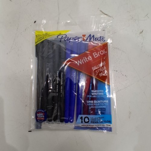 10PK PAPER MATE WRITE BROS. BALLPOINT PENS - 1.0 MM MEDIUM POINT - ASSORTED image 2