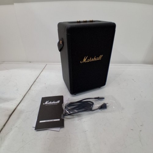 MARSHALL TUFTON PORTABLE BLUETOOTH SPEAKER - BLACK/BRASS (MODEL: 1006118) image 4