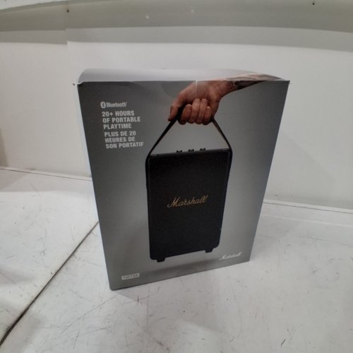 MARSHALL TUFTON PORTABLE BLUETOOTH SPEAKER - BLACK/BRASS (MODEL: 1006118) image 6