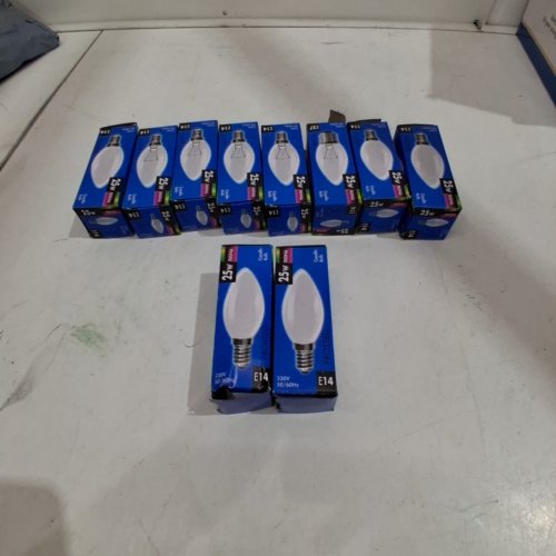 12PK CHANDELIER CANDLE LIGHT BULBS - E14 BASE - 25W - CLEAR image 3