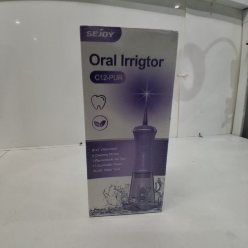 SEJOY CORDLESS ORAL IRRIGATOR WATER FLOSSER - 350 ML WATER TANK 1800 MAH - PURPLE (MODEL: C12-PUR) image 2