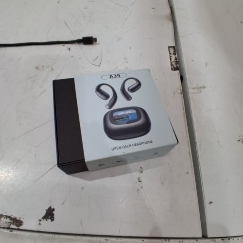 JUNJIEUNVO A39 BLUETOOTH OPEN EAR EARBUDS WITH TOUCH DISPLAY CASE - BLACK image 6
