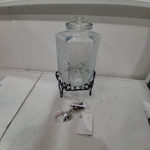 GLASS JUICE DISPENSER WITH METAL STAND - 10L - CLEAR (MODEL: GY-B006) image 2