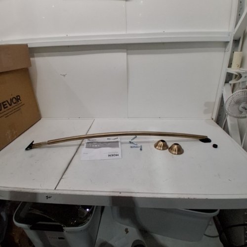 MOEN ADJUSTABLE CURVED FIXED MOUNT SINGLE SHOWER CURTAIN ROD - 54" - 72" - BRONZED GOLD (MODEL: INS10796) image 3