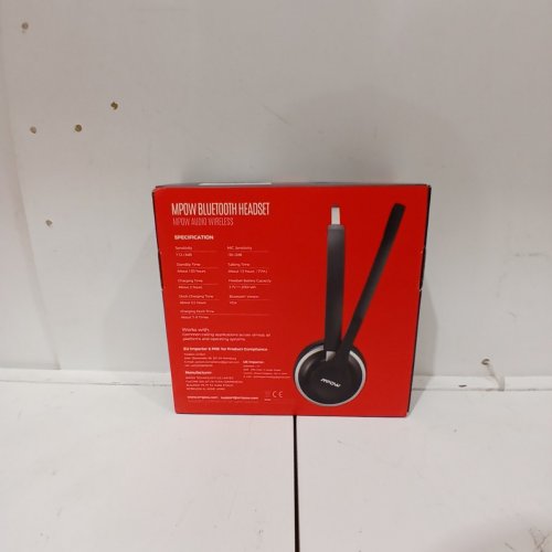 MPOW HC3 WIRELESS BLUETOOTH HEADSET WITH CHARGING DOCK - BLACK WITH SILVER TRIM (MODEL: BH433B) image 3