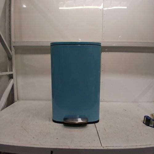 BESTOFFICE SOFT-CLOSE STAINLESS STEEL WASTEBASKET FOR KITCHEN - 16.6" X 11.4" X 25.5" - LIGHT BLUE (STYLE: TC-ST13-BLUE) image 3