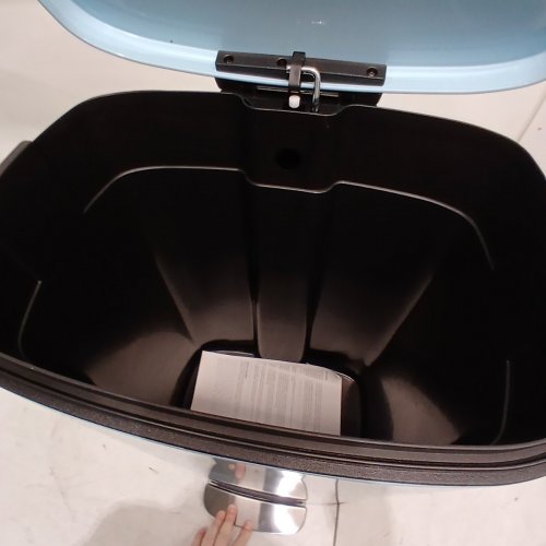 BESTOFFICE SOFT-CLOSE STAINLESS STEEL WASTEBASKET FOR KITCHEN - 16.6" X 11.4" X 25.5" - LIGHT BLUE (STYLE: TC-ST13-BLUE) image 4