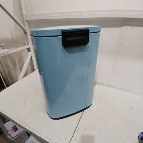 BESTOFFICE SOFT-CLOSE STAINLESS STEEL WASTEBASKET FOR KITCHEN - 16.6" X 11.4" X 25.5" - LIGHT BLUE (STYLE: TC-ST13-BLUE) image 5