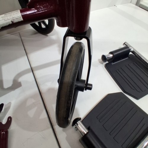 MEDLINE ALUMINUM TRANSPORT CHAIR WITH 8" WHEELS - RED/BLACK (MODEL: MDS808200ARE) image 4