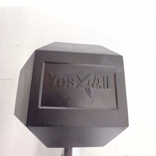 YES4ALL HEX CHROME GRIP DUMBBELL - 50 LBS - BLACK image 3
