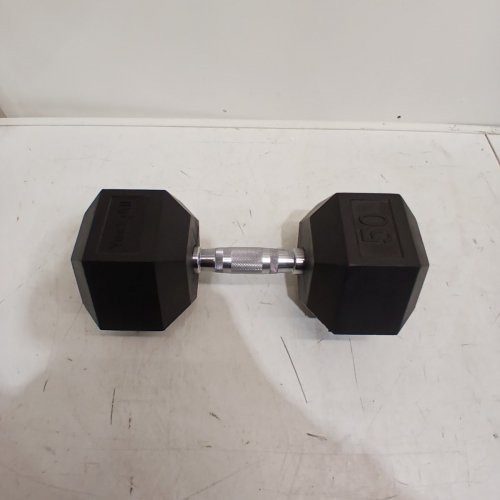 YES4ALL HEX CHROME GRIP DUMBBELL - 50 LBS - BLACK image 4