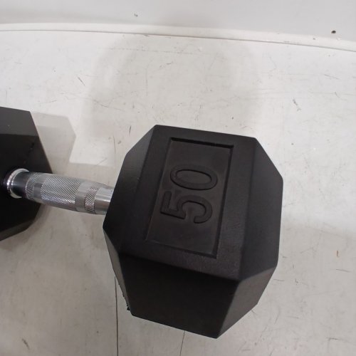 YES4ALL HEX CHROME GRIP DUMBBELL - 50 LBS - BLACK image 5