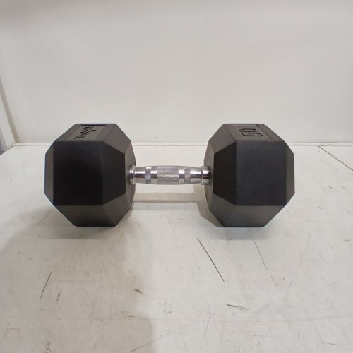 YES4ALL HEX CHROME GRIP DUMBBELL - 50 LBS - BLACK image 6