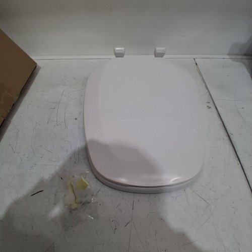 CENTOCO ELJER EMBLEM ROUND TOILET SEAT WITH SQUARE FRONT - 16.75" - WHITE (MODEL: DSEMB601-001) image 2