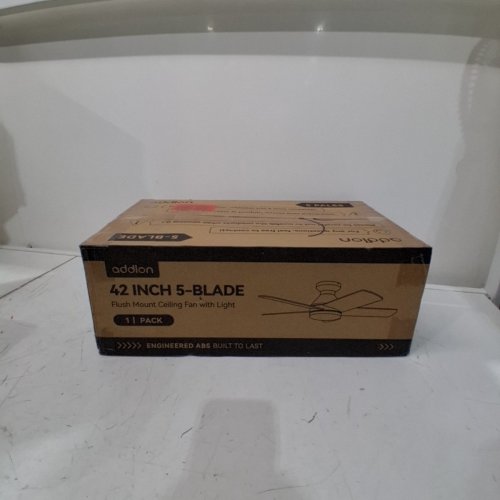 ADDLON LOW PROFILE REVERSIBLE BLADE INDOOR CEILING FAN - 42" / 120V - BLACK/BROWN - (MODEL: KFM42PLY5B01R1-CA) image 2