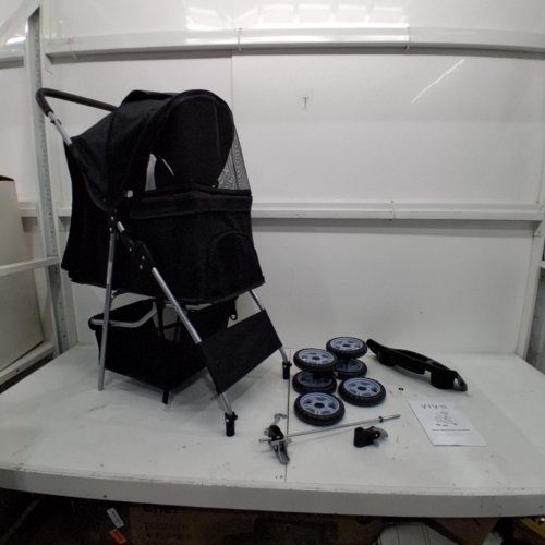 VIVO 4-WHEEL FOLDABLE PET STROLLER CARRIER -UP TO 30LB -BLACK (MODEL: ‎STROLR-V001K) image 2