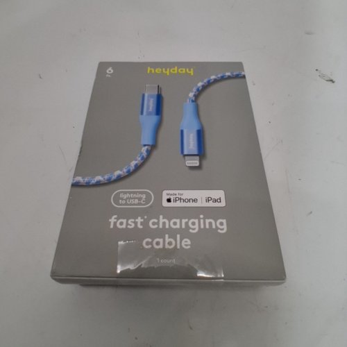 HEYDAY BRAIDED USB-C TO LIGHTNING CHARGING CABLE - 6FT - TRANQUIL BLUE image 3