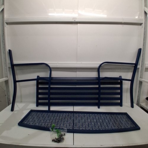 OUTDOOR METAL GARDEN BENCH - 47" - BLUE image 4