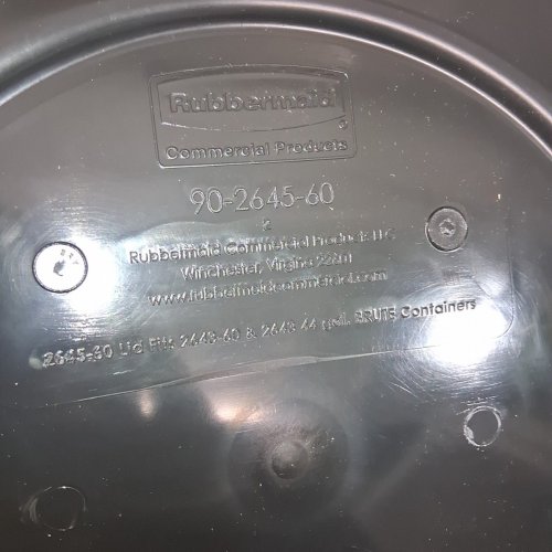 RUBBERMAID BRUTE HEAVY DUTY ROUND TRASH CAN CONTAINER LID - 44 GAL - BLACK (MODEL: FG264560BLA) image 3
