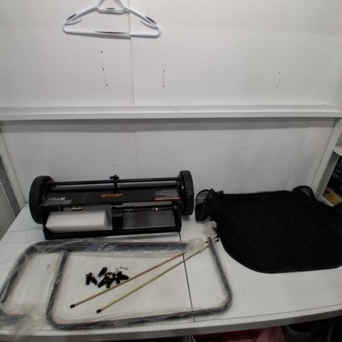 STEEL PUSH LAWN LEAF & GRASS SWEEPER AND COLLECTOR WITH 4 SPINNING BRUSHES - 26" - 7 CU. FT. MESH COLLECTION HOPPER BAG - BLACK (MODEL: GT1110) image 2