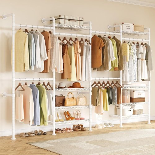 ONBRILL L4 WALL MOUNTED HEAVY DUTY CORNER INDUSTRIAL PIPE CLOTHING RACK - WHITE image 2