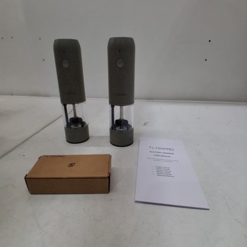 2PC TLYSXPRO ELECTRIC SALT AND PEPPER GRINDER SET - DARK GREY (MODEL: YMQ) image 5