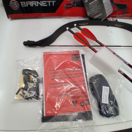 BARNETT WILDCAT CRX LIGHTWEIGHT TATICAL RECURVE CROSSBOW WITH RED/GREEN 3 DOT SCOPE, QUICK DETACH QUIVER & 2 HEADHUNTER BOLTS - 280 FPS - 66LBS - BLACK/RED (MODEL: BAR78232) image 3