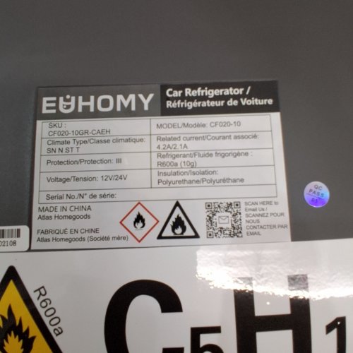 EUHOMY CAR REFRIGERATOR COMPRESSOR ELECTRIC COOLER WITH APP CONTROL - 10L - GREY (MODEL: CF020-10) image 5