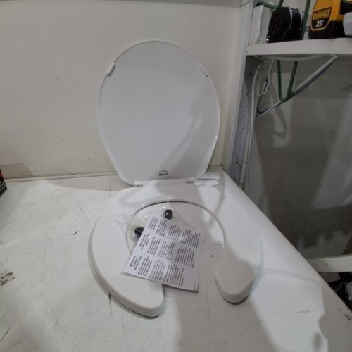 BEMIS OPEN FRONT TOILET SEAT, ROUND, WHITE (MODEL: 75 000) image 2