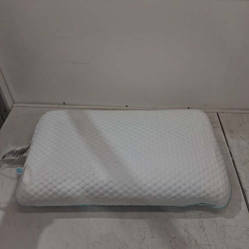 MARTHA STEWART MEMORY FOAM PILLOW - QUEEN - WHITE/BLUE PIPING (MODEL: 1392500) image 3