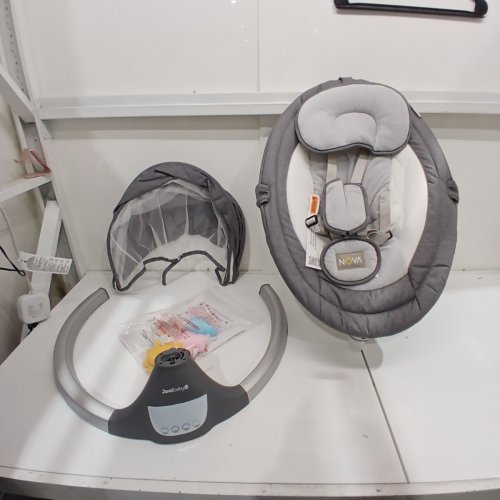 JOOL BABY 5 POINT HARNESS BABY SWING BLUETOOTH SPEAKER REMOVABLE CANOPY TEN PRESET MELODIES USB CONNECTIVITY - 0-6M - 20LB CAP - GREY (MODEL: NOVA-GRY) image 3