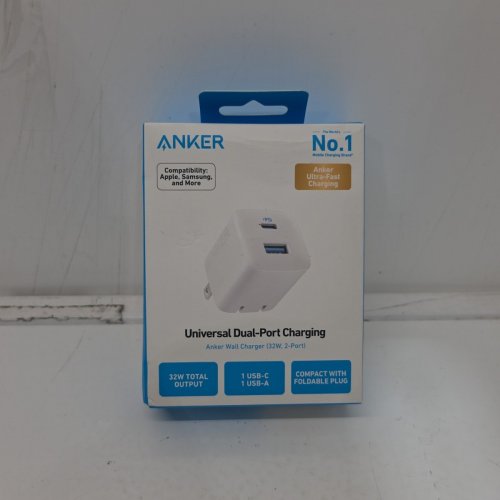 ANKER TWO-PORT USB-C & USB-A CHARGING WALL BLOCK - 32W - WHITE (MODEL: A2326) image 3