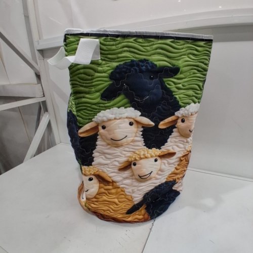 SHEEP PRINT STORAGE BIN - 2FT TALL image 2
