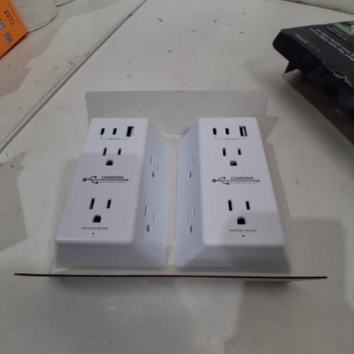 2PK CHARGING ESSENTIALS RAPID CHARGING WALL OUTLETS, 6 AC OUTLETS, 3 USB PORTS, SURGE PROTECTION - WHITE (MODEL: 1949500) image 2