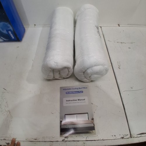 2PK ADJUSTABLE COOLING BED PILLOW - QUEEN - WHITE image 3