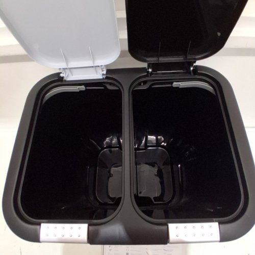 STEP N' SORT DUAL TRASH AND RECYCLING BIN WITH SLOW CLOSE LID - 20L (EACH) - BLACK (MODEL: SNS402-B) image 3