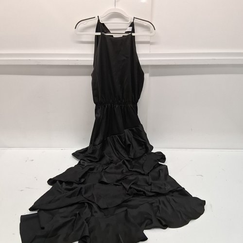WOMENS PETAL & PUP SEYCHELLE ASYMMETRIC TIERED DRESS - SIZE 8 - BLACK image 2