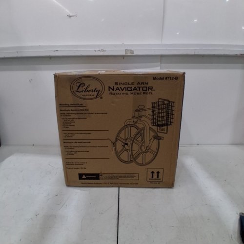 LIBERTY GARDEN SINGLE ARM ROTATING HOSE REEL -125FT - BLACK/WOOD (MODEL: 712-B) image 5
