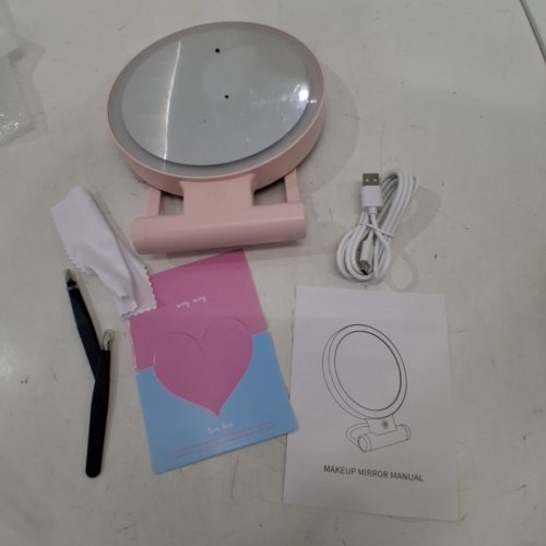 MAGNIFYING MAKEUP MIRROR WITH LED LIGHT - 1X/30X DOUBLE SIDED - PINK (MODEL: M21) image 4