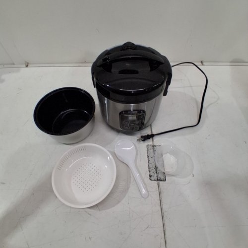 HAMILTON BEACH RICE COOKER AND STEAMER - 8 CUP CAPACITY - BLACK/SILVER (MODEL: 37518MN) image 3